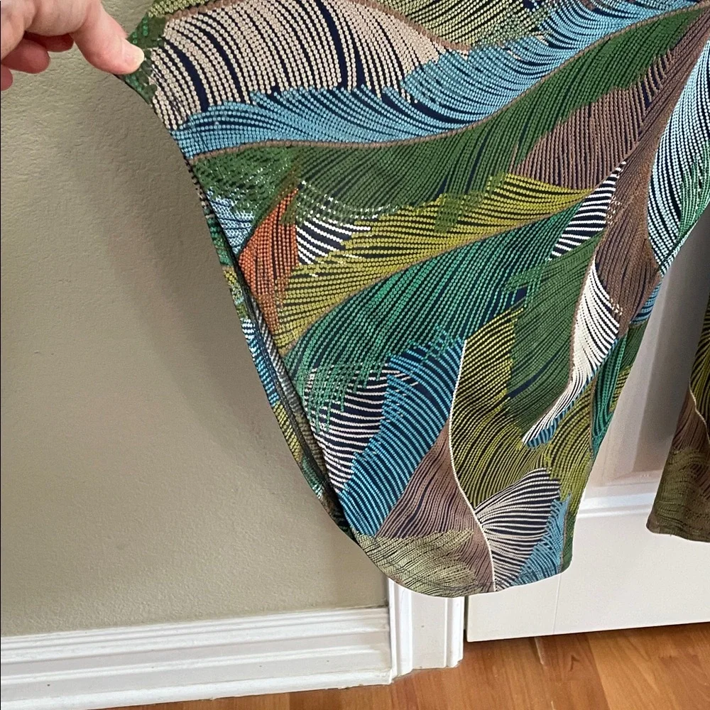 VERSONA Wide Leg Tropical Leaf Print Jumpsuit Size Medium